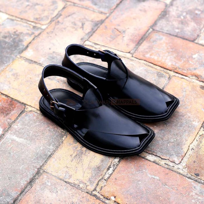 Premium Charsadda  Black Gol T  chappal