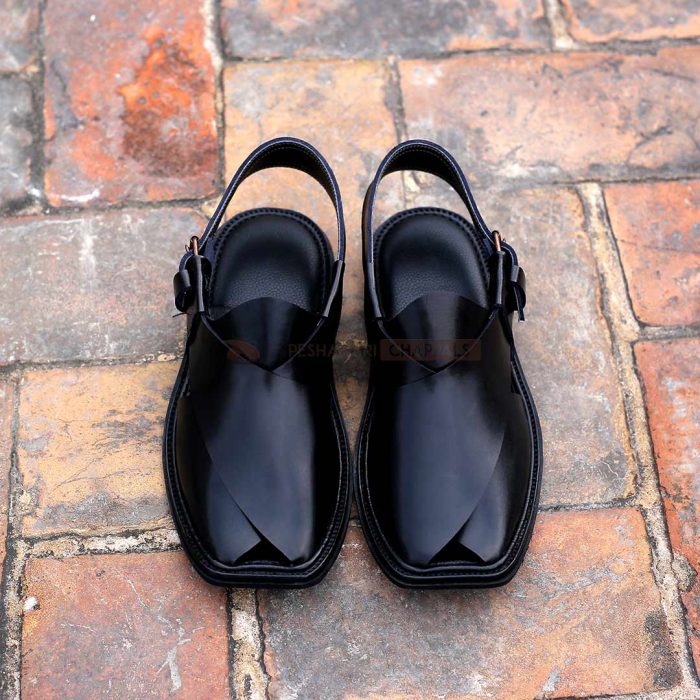 Premium Charsadda  Black Gol T  chappal