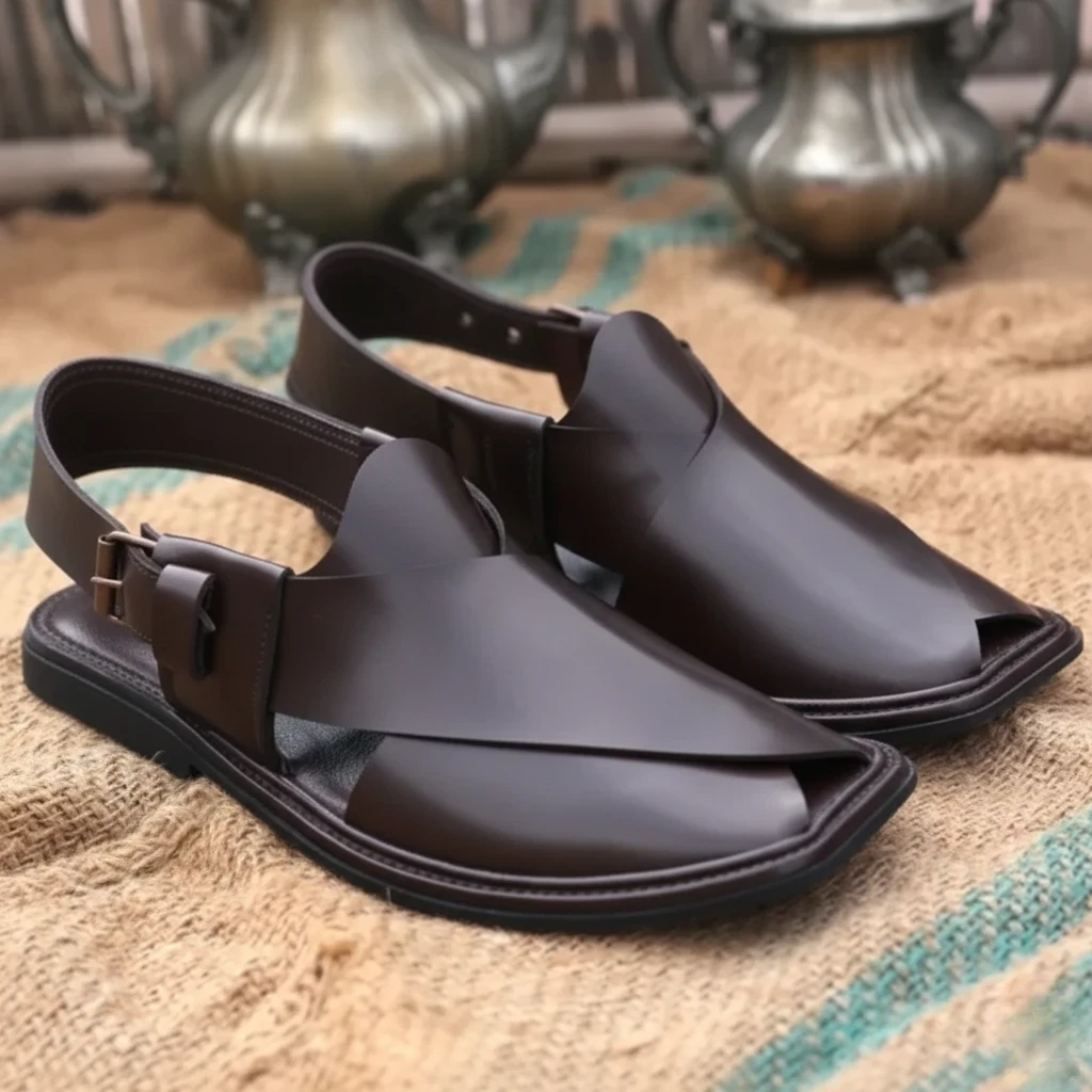 Premium Charsadda  Black Gol T  chappal